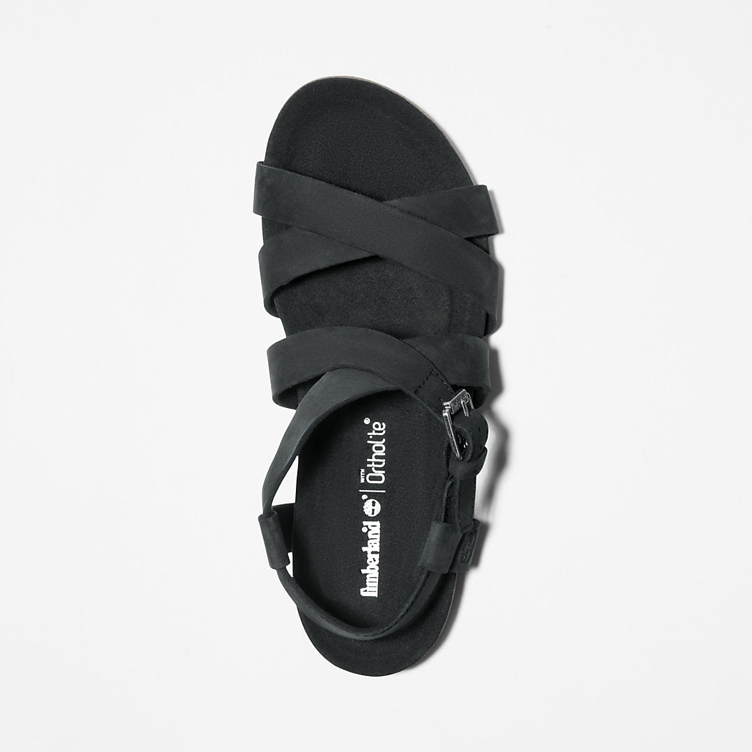Timberland Womens Malibu Waves Ankle Strap Sandal for Women in Black