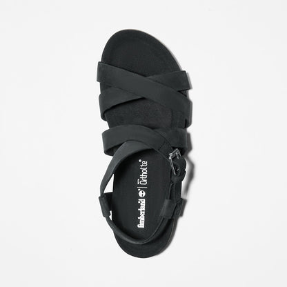 Timberland Womens Malibu Waves Ankle Strap Sandal for Women in Black