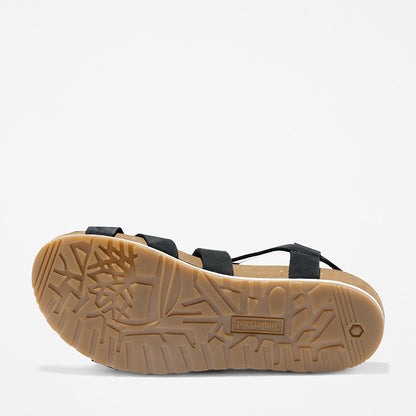 Timberland Womens Malibu Waves Ankle Strap Sandal for Women in Black