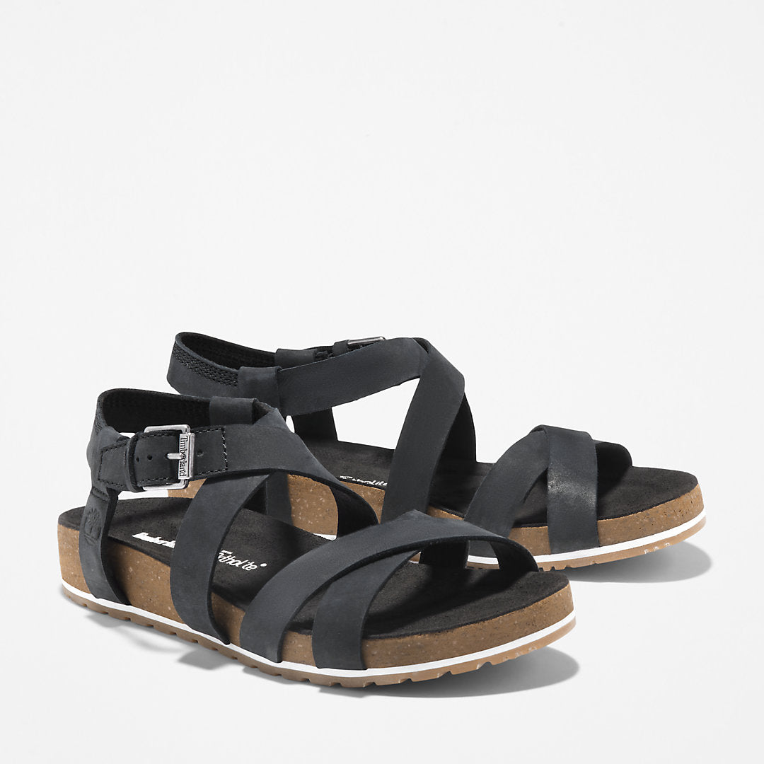 Timberland Womens Malibu Waves Ankle Strap Sandal for Women in Black