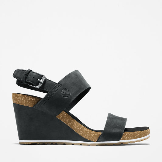 Timberland Womens Capri Sunset Wedge Sandal for Women in Black