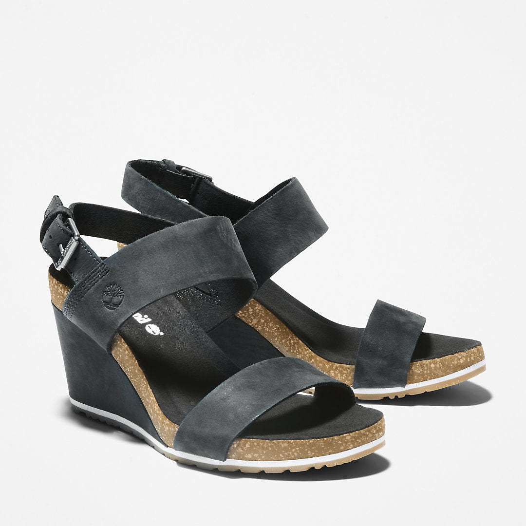 Timberland Womens Capri Sunset Wedge Sandal for Women in Black