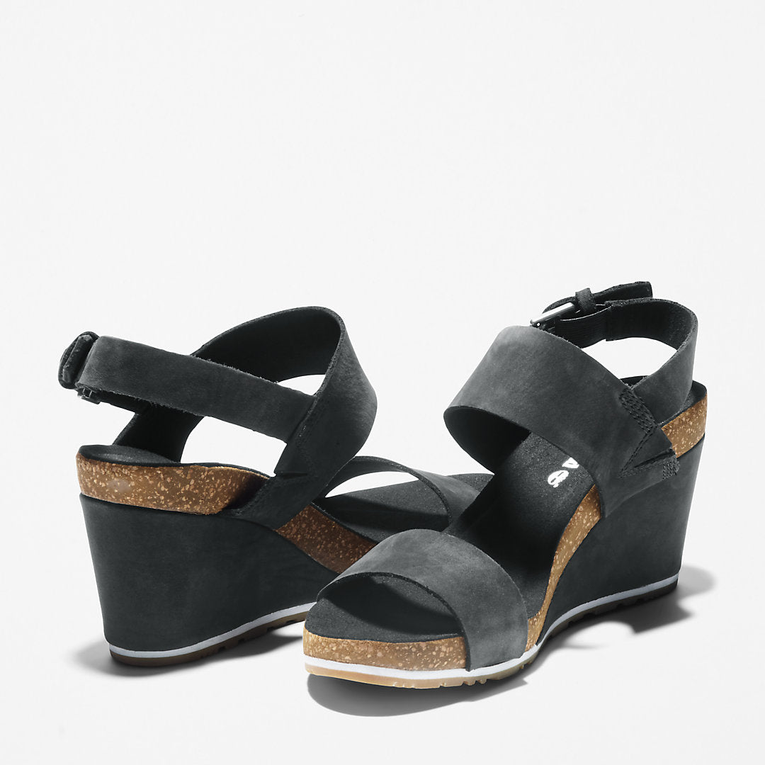 Timberland Womens Capri Sunset Wedge Sandal for Women in Black