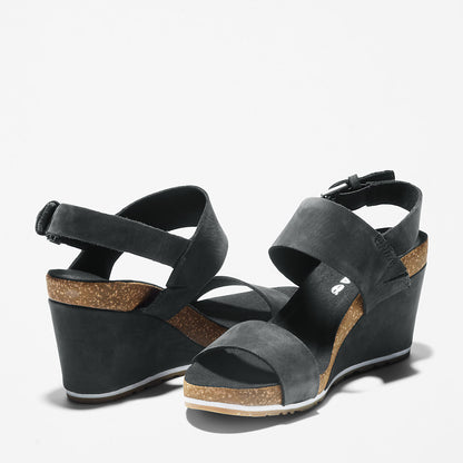 Timberland Womens Capri Sunset Wedge Sandal for Women in Black