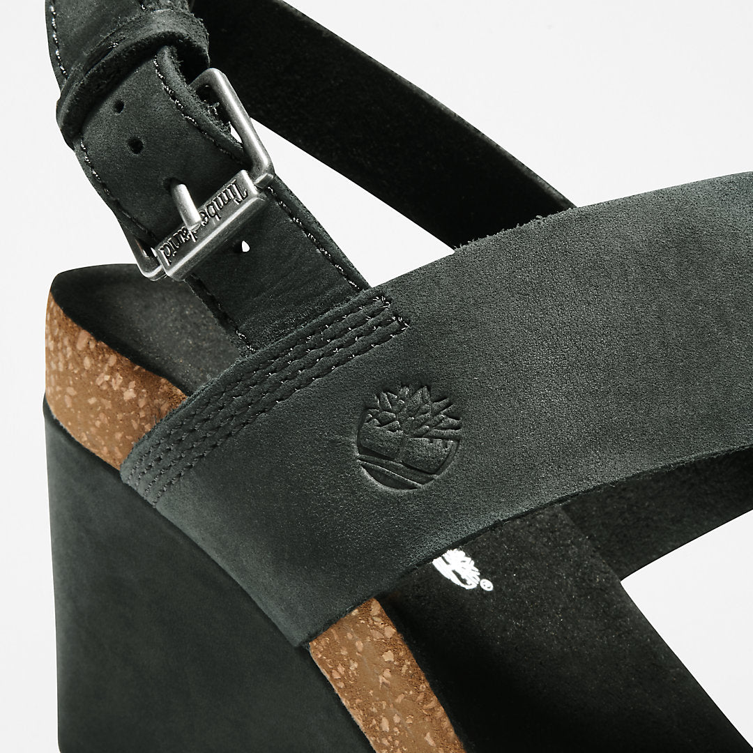 Timberland Womens Capri Sunset Wedge Sandal for Women in Black