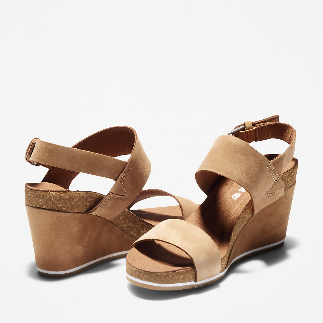 Timberland Womens Capri Sunset Wedge Sandal for Women in Brown