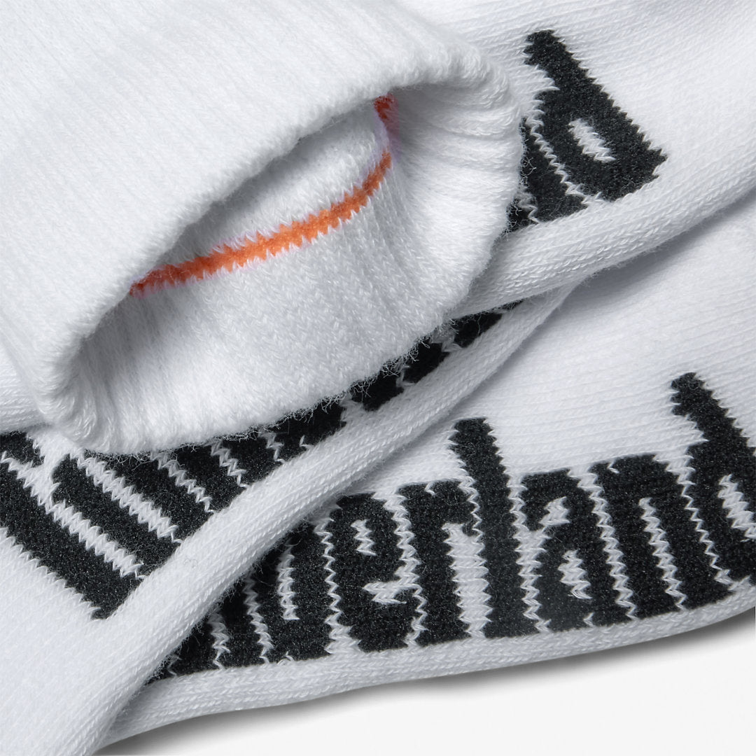 Timberland Mens Stratham 3-Pack Crew Sport Socks for Men in White