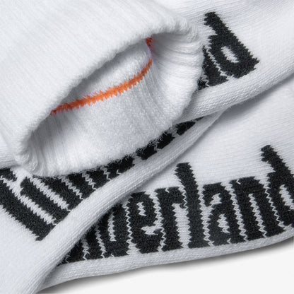 Timberland Mens Stratham 3-Pack Crew Sport Socks for Men in White