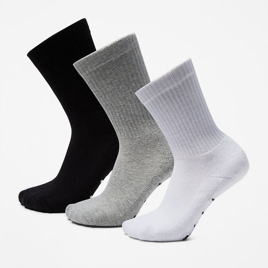 Timberland Mens Stratham 3-Pack Sport Crew Socks for Men in Multi-coloured