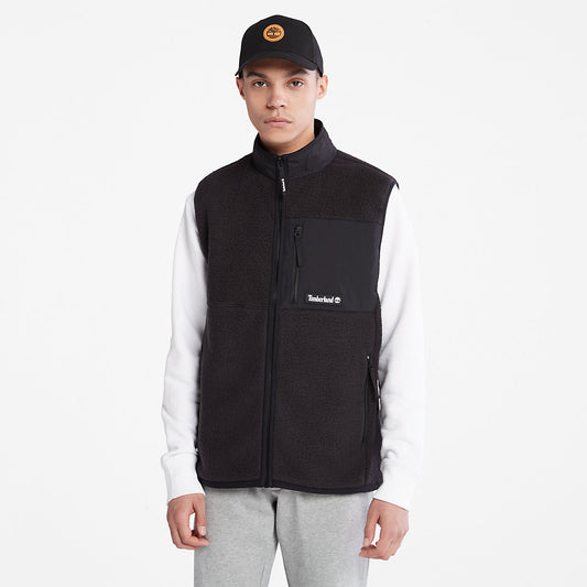 Timberland Mens High-Pile Fleece Gilet for Men in Black