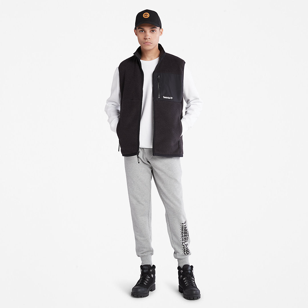 Timberland Mens High-Pile Fleece Gilet for Men in Black