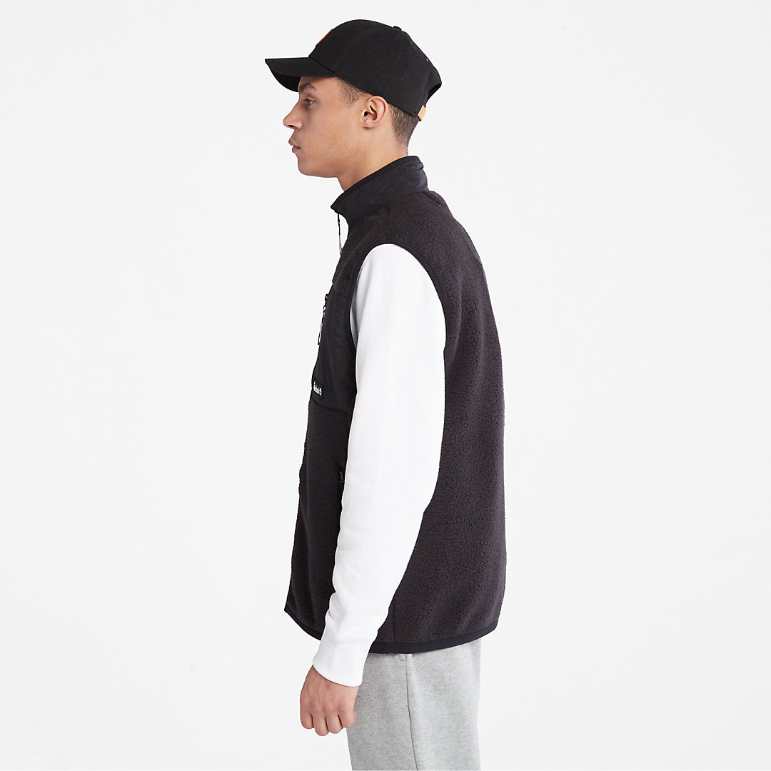 Timberland Mens High-Pile Fleece Gilet for Men in Black