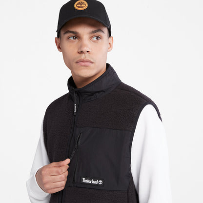 Timberland Mens High-Pile Fleece Gilet for Men in Black
