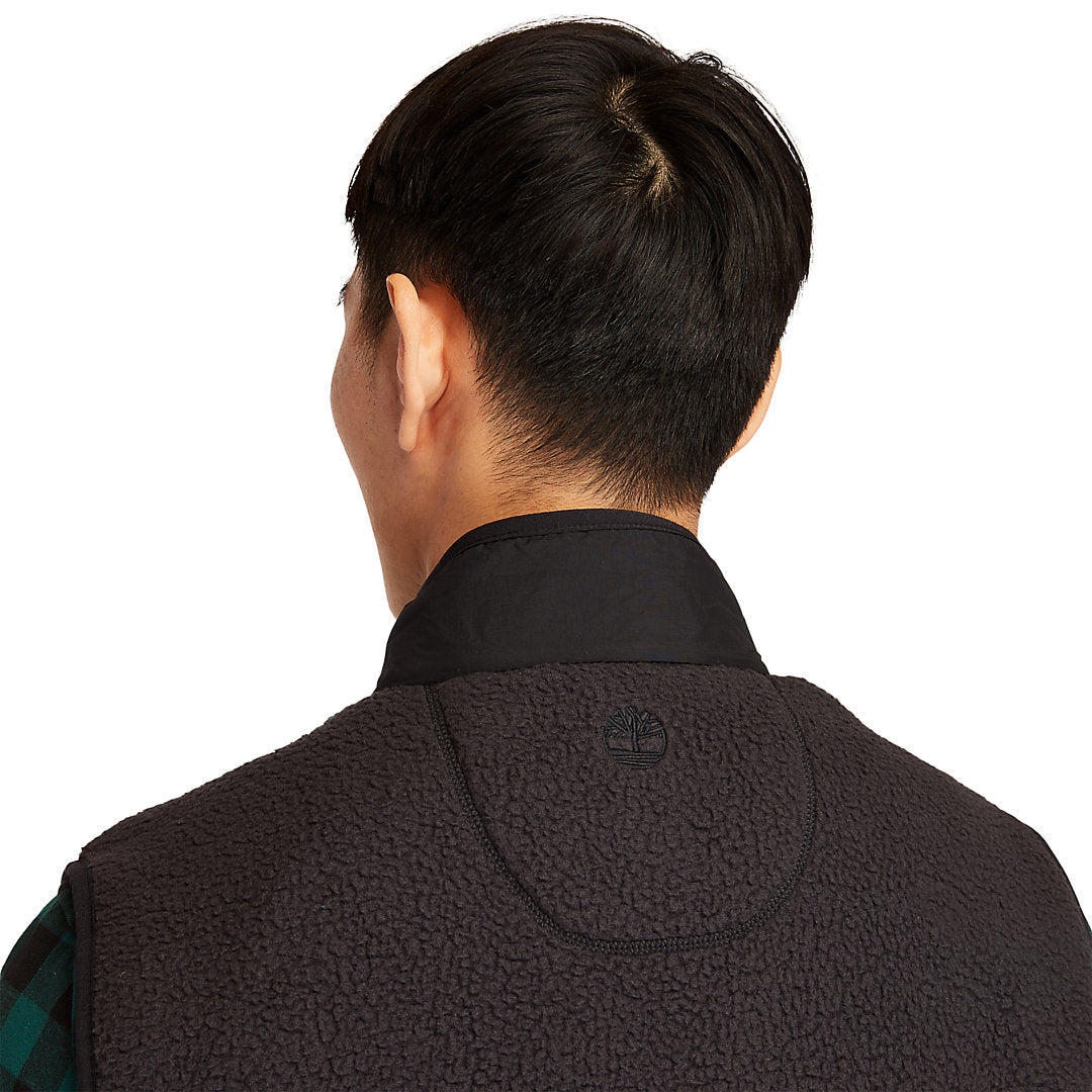 Timberland Mens High-Pile Fleece Gilet for Men in Black