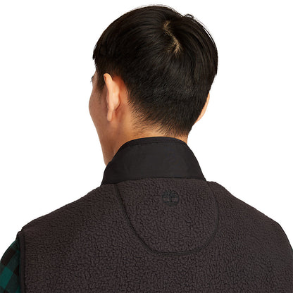 Timberland Mens High-Pile Fleece Gilet for Men in Black