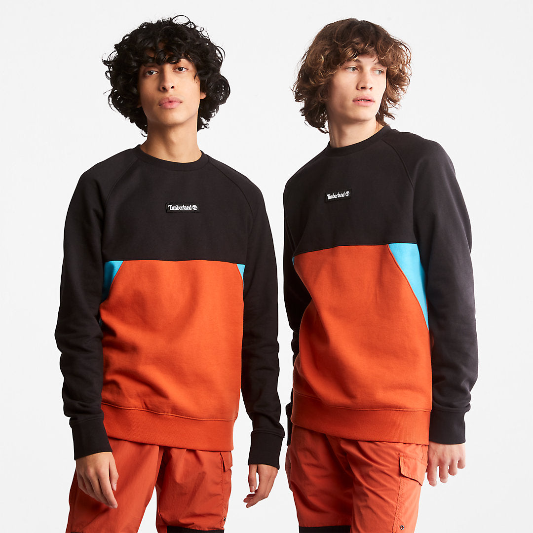 Timberland Mens Cut-and-Sew Sweatshirt for All Gender in Orange