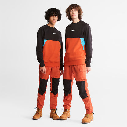 Timberland Mens Cut-and-Sew Sweatshirt for All Gender in Orange