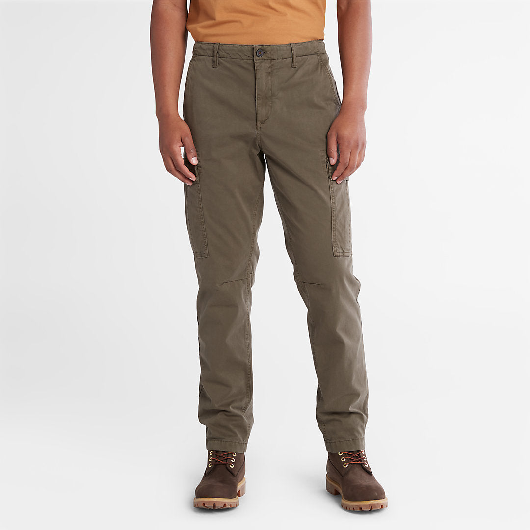 Timberland Mens Core Twill Cargo Pants for Men in Dark Green