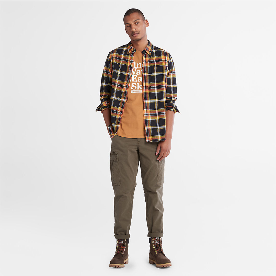 Timberland Mens Core Twill Cargo Pants for Men in Dark Green