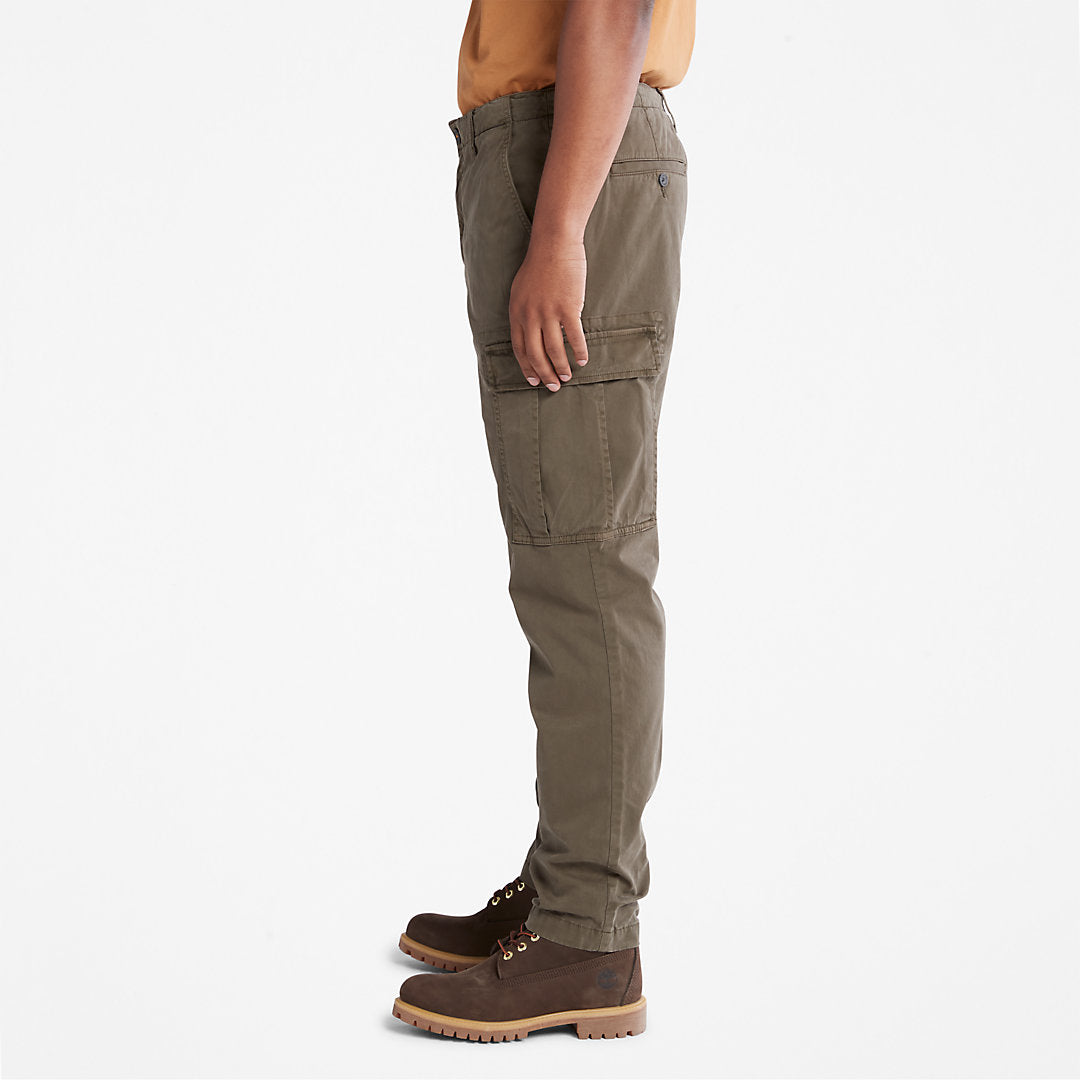 Timberland Mens Core Twill Cargo Pants for Men in Dark Green