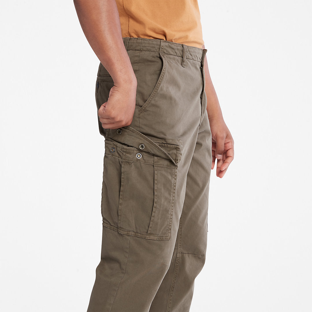 Timberland Mens Core Twill Cargo Pants for Men in Dark Green