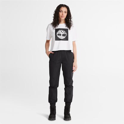Timberland Womens Cropped Logo T-Shirt for Women in White