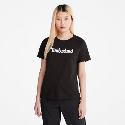 Timberland Womens Logo T-Shirt for Women in Black