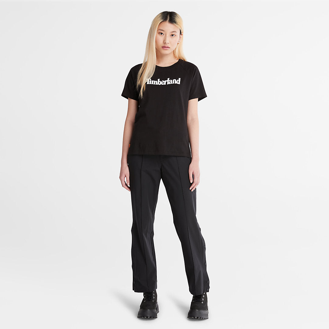Timberland Womens Logo T-Shirt for Women in Black