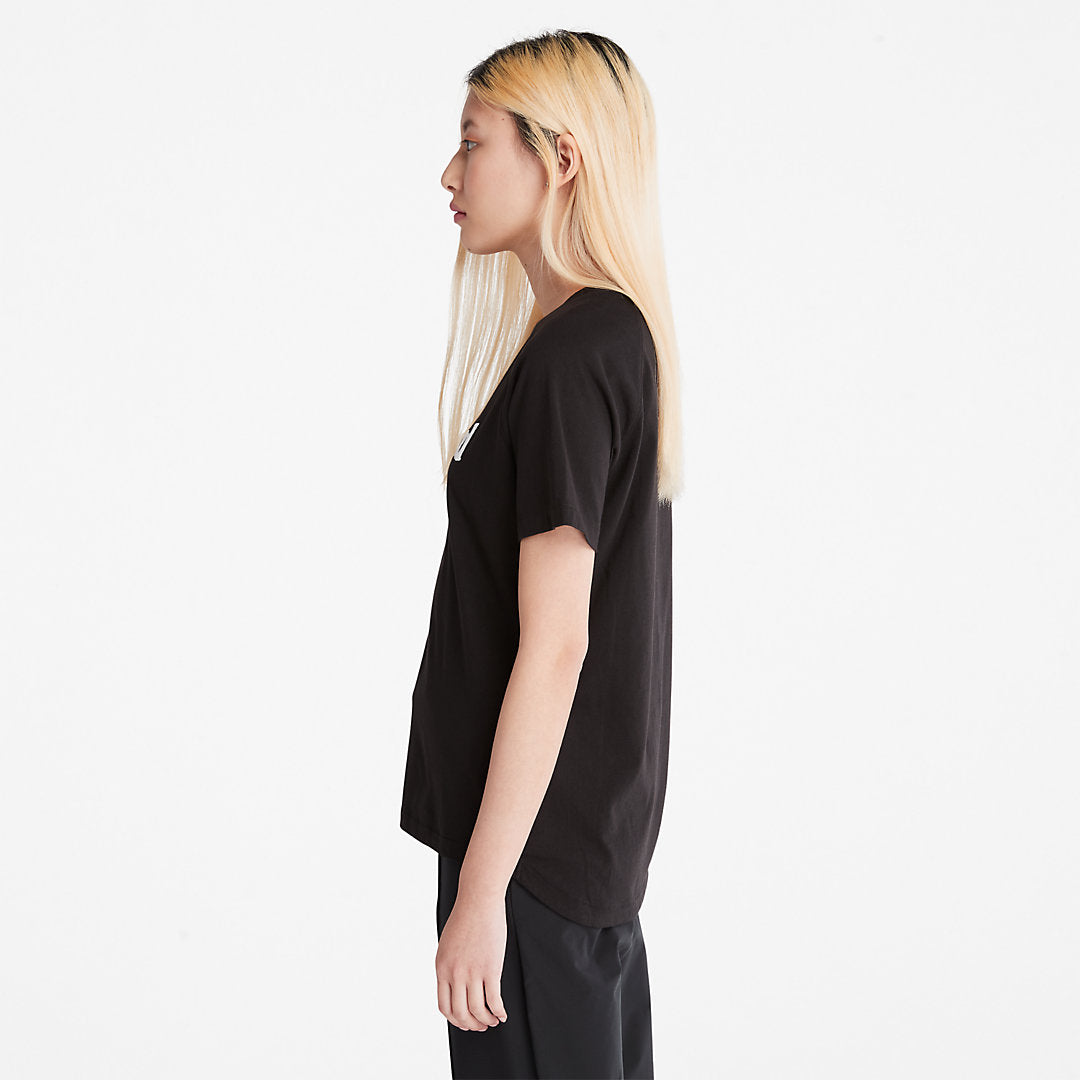 Timberland Womens Logo T-Shirt for Women in Black
