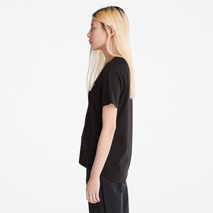 Timberland Womens Logo T-Shirt for Women in Black