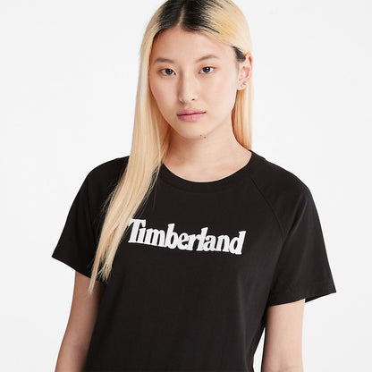 Timberland Womens Logo T-Shirt for Women in Black