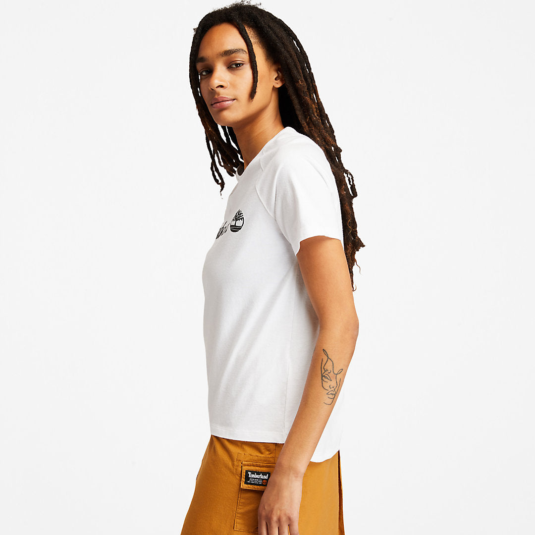 Timberland Womens Logo T-Shirt for Women in White