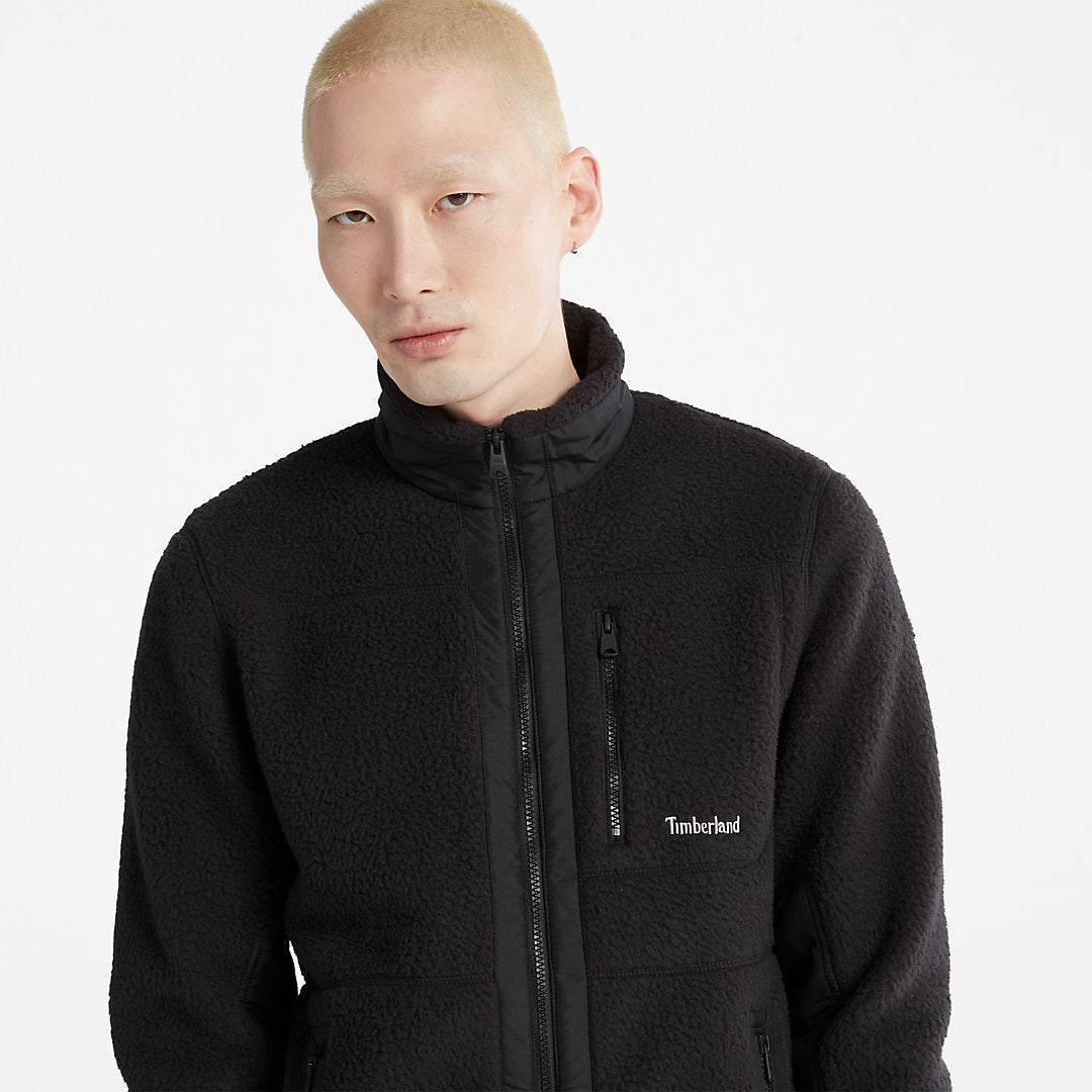 Timberland Mens Sherpa Fleece Jacket for Men in Black