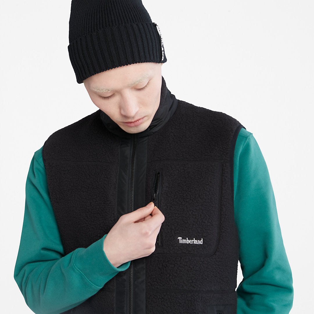 Timberland Mens High-pile Fleece Gilet for Men in Black
