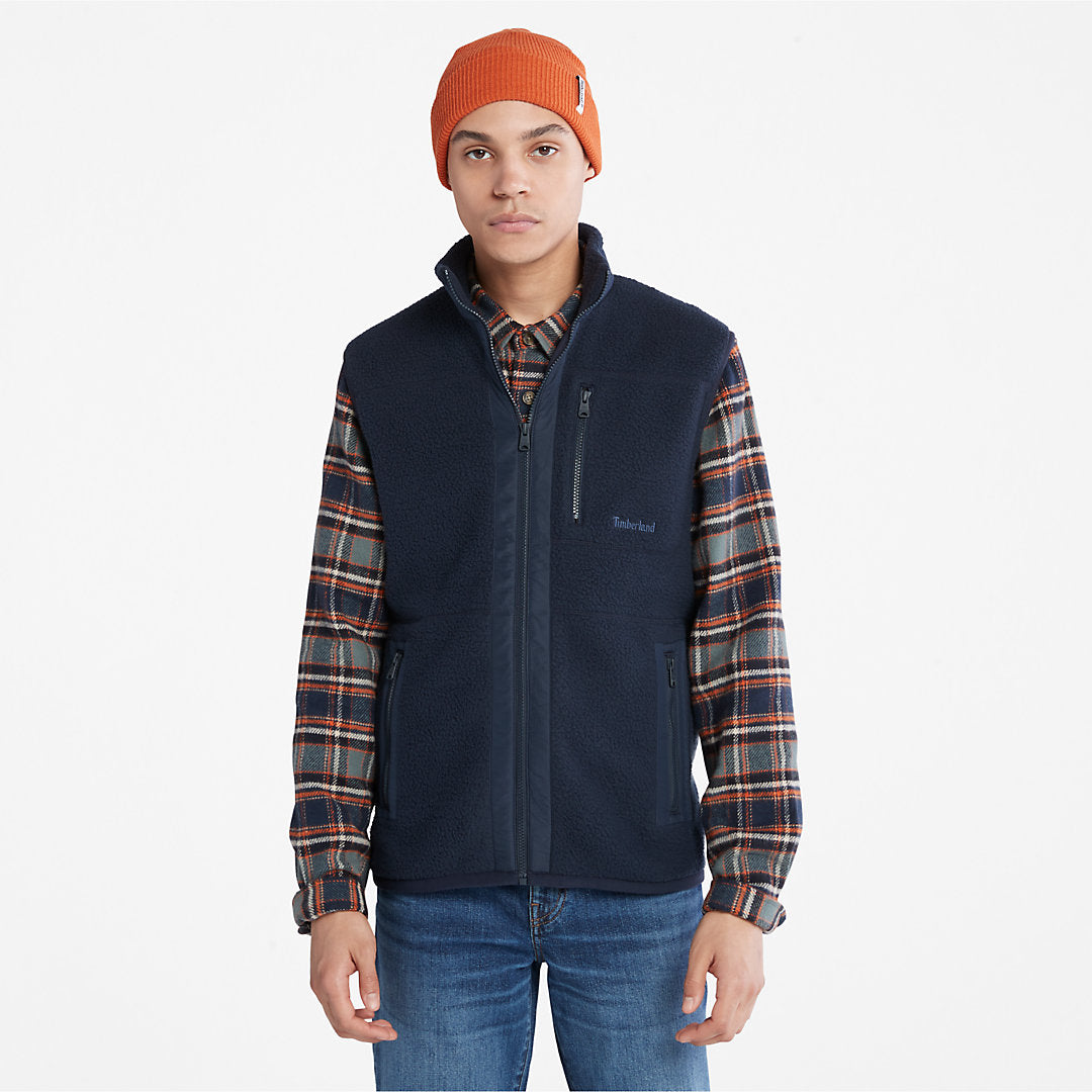 Timberland Mens High-pile Fleece Gilet for Men in Navy