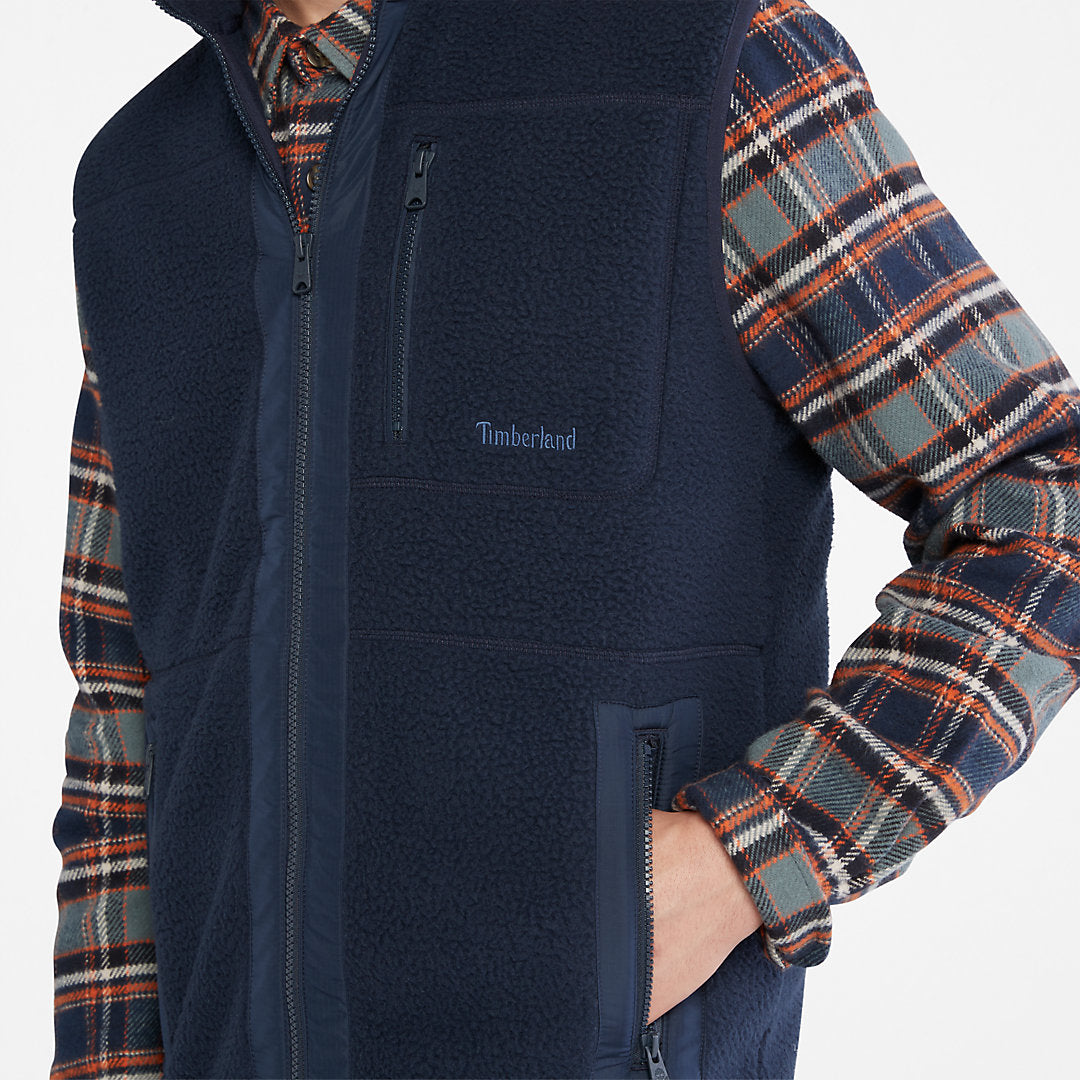 Timberland Mens High-pile Fleece Gilet for Men in Navy