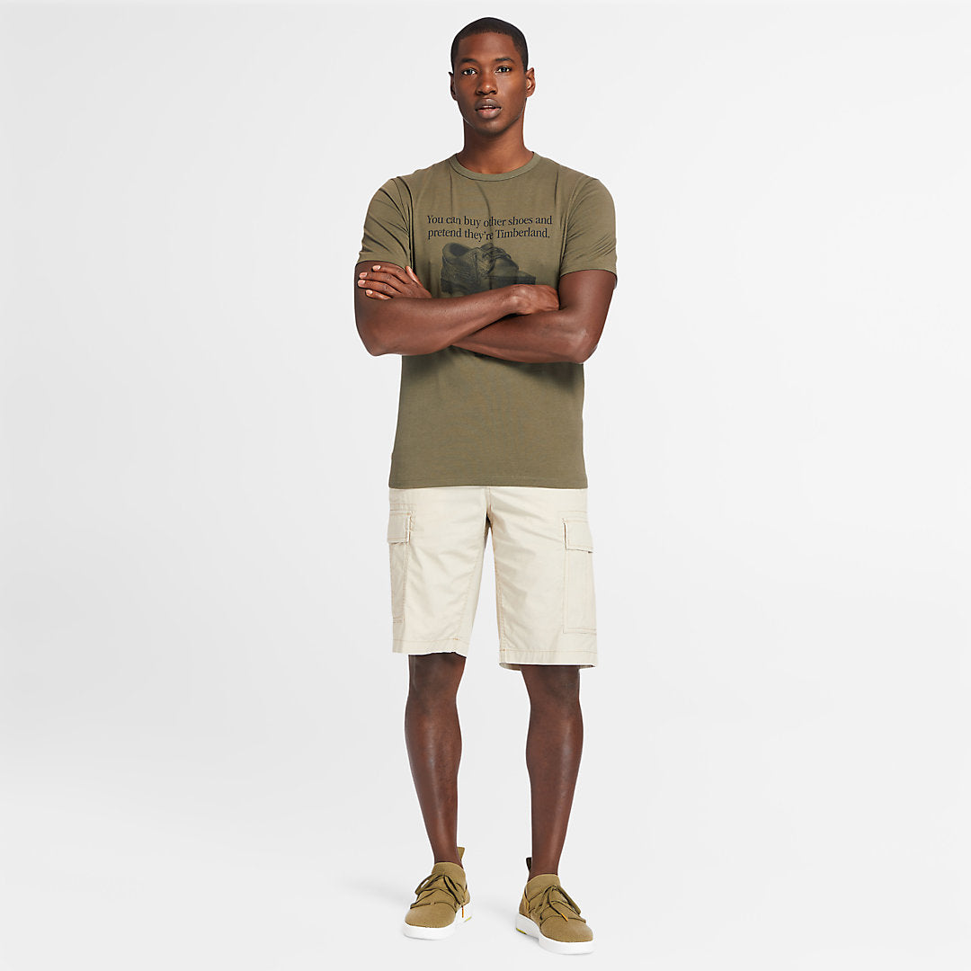 Timberland Mens Poplin Cargo Shorts for Men in Beige
