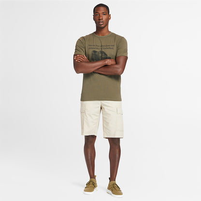 Timberland Mens Poplin Cargo Shorts for Men in Beige