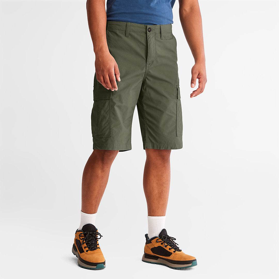 Timberland Mens Poplin Cargo Shorts for Men in Dark Green