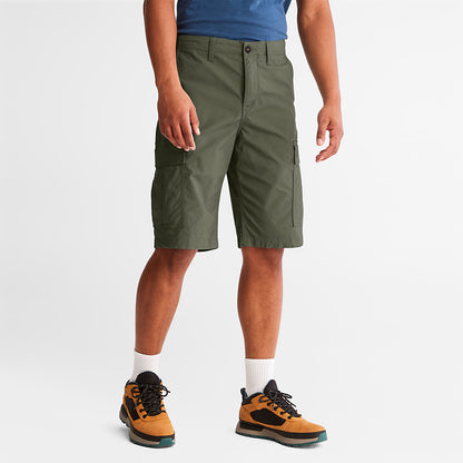 Timberland Mens Poplin Cargo Shorts for Men in Dark Green