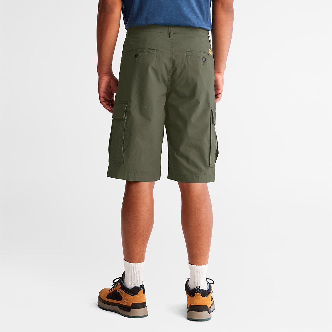 Timberland Mens Poplin Cargo Shorts for Men in Dark Green