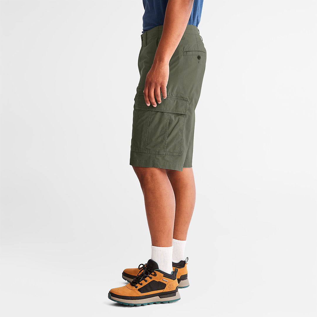 Timberland Mens Poplin Cargo Shorts for Men in Dark Green