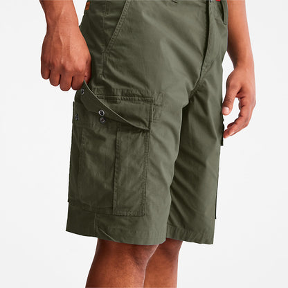 Timberland Mens Poplin Cargo Shorts for Men in Dark Green