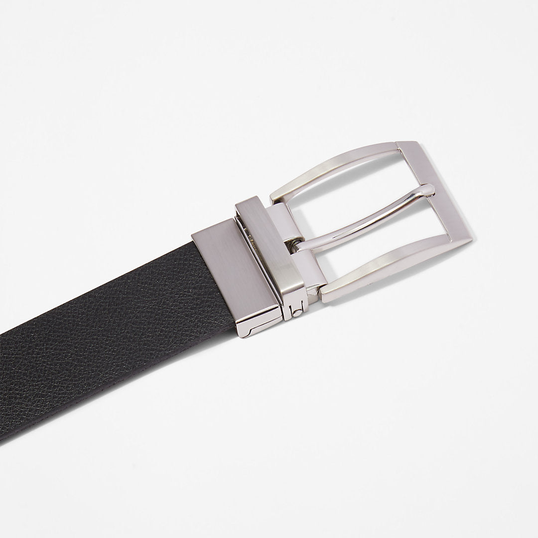 Timberland Mens Reversible Leather Belt for Men in Black