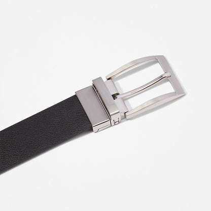 Timberland Mens Reversible Leather Belt for Men in Black