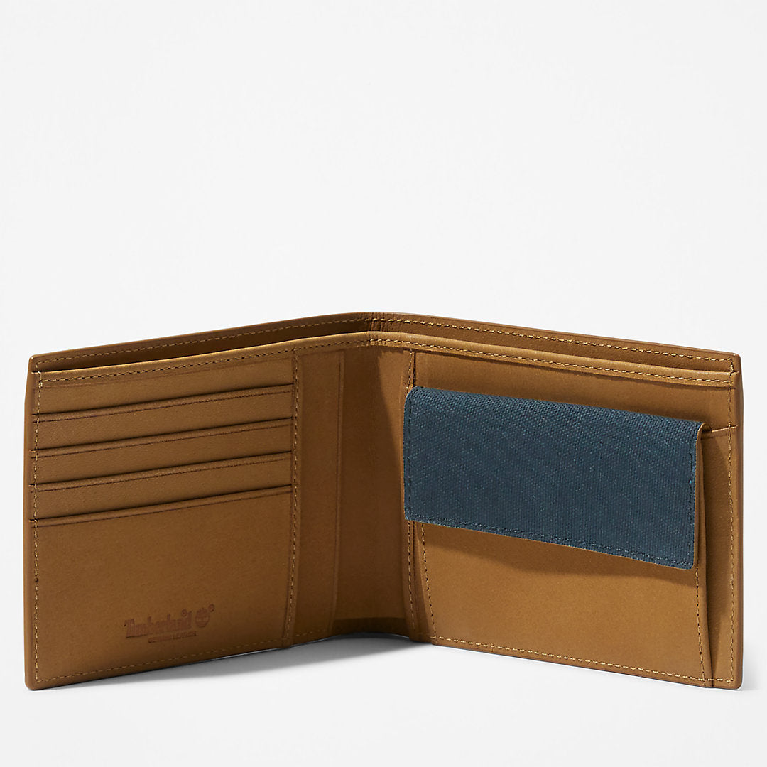 Timberland Mens Braeburn Large Wallet with Coin Pocket for Men in Blue