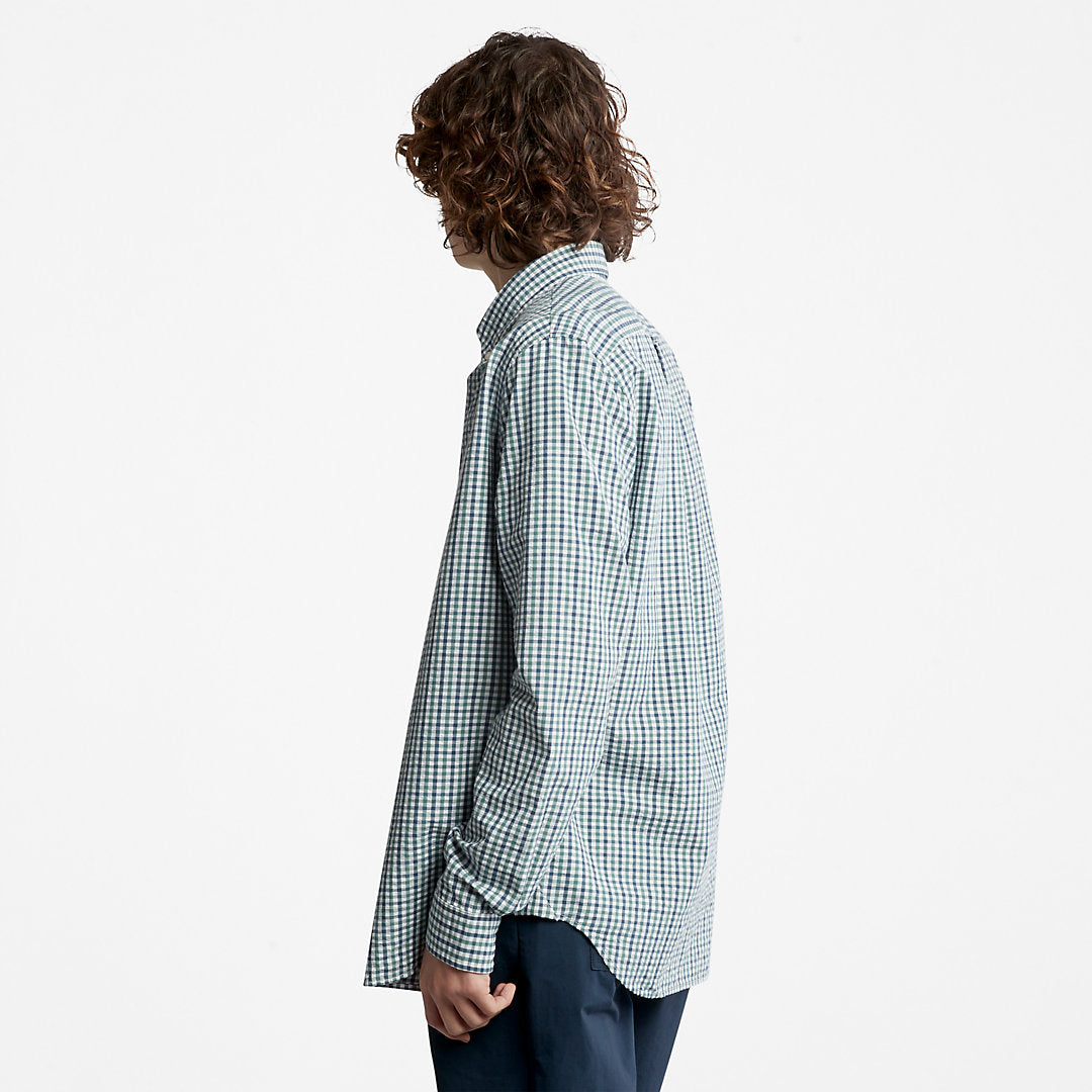 Timberland Mens Seersucker Gingham Shirt for Men in Green