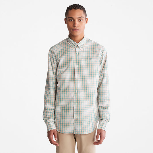 Timberland Mens Seersucker Gingham Shirt for Men in Pink
