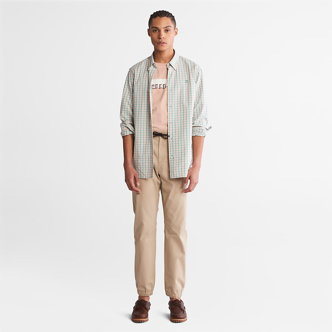 Timberland Mens Seersucker Gingham Shirt for Men in Pink