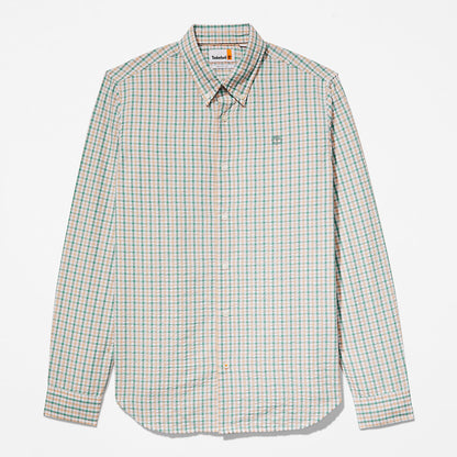 Timberland Mens Seersucker Gingham Shirt for Men in Pink
